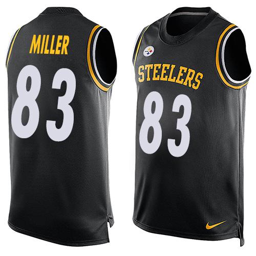 Nike Steelers #83 Heath Miller Black Team Color Men's Stitched NFL Limited Tank Top Jersey - Click Image to Close